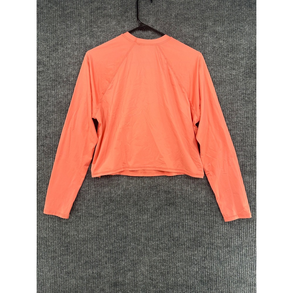 Kona Sol Rash Guard Womens XL Coral Orange Good Cropped Long Sleeve Swim Top - Picture 2 of 7